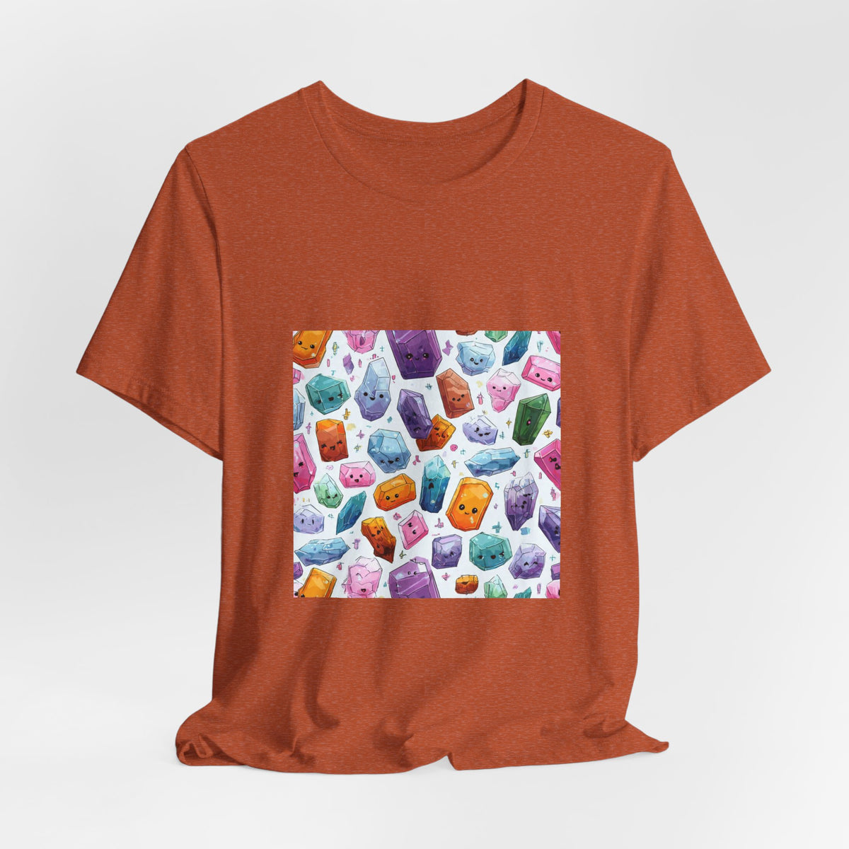 Pastel Crystal Friends T-Shirt | Earthy Reds & Browns