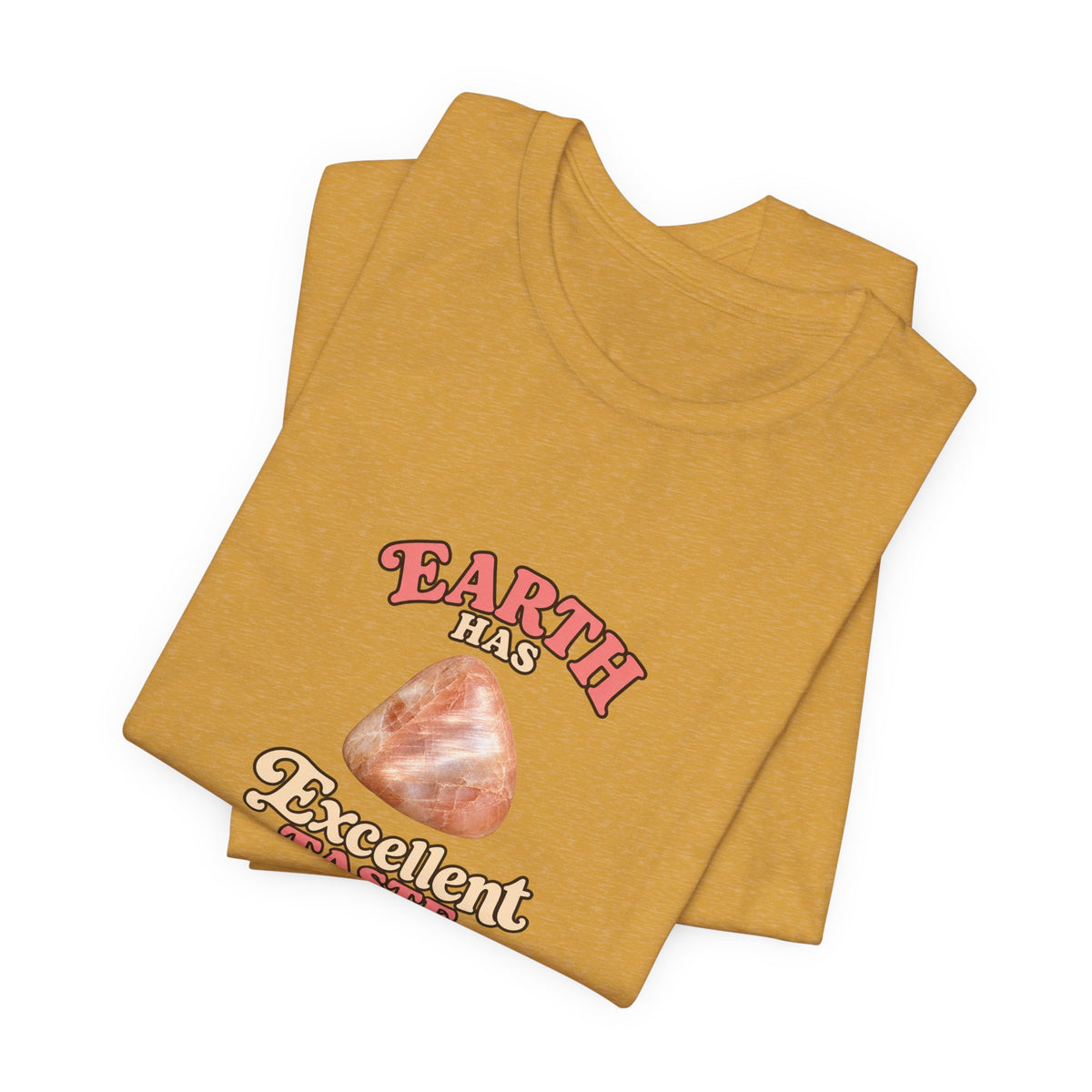 Earth Has Excellent Taste — Peach Moonstone Tee | Golds, Mints & Teal