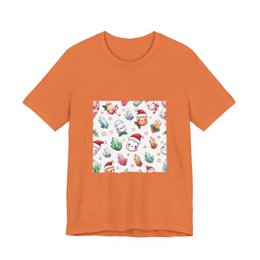 Pastel Christmas Crystal Friends T-Shirt | Sandy Neutrals & Oranges