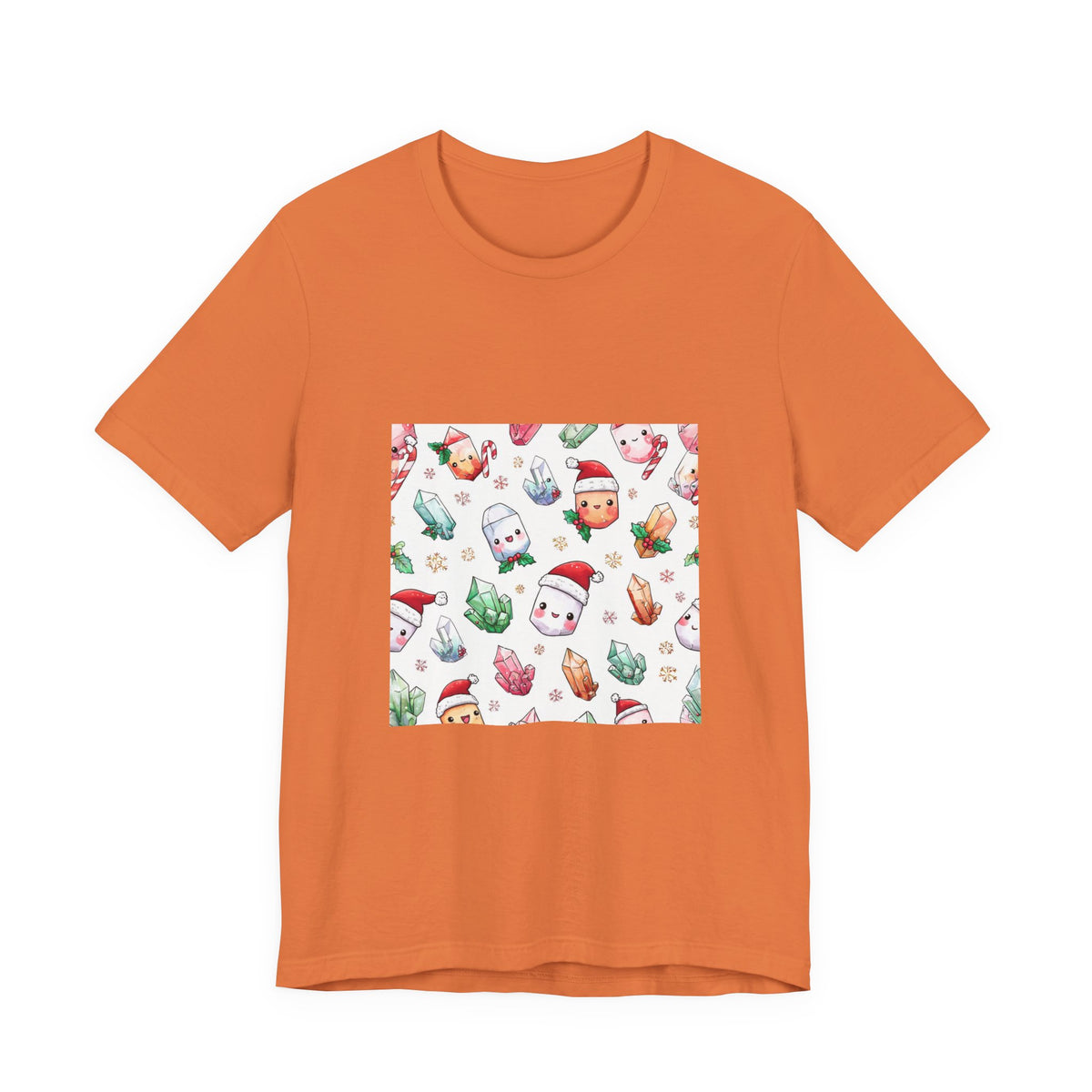 Pastel Christmas Crystal Friends T-Shirt | Sandy Neutrals & Oranges