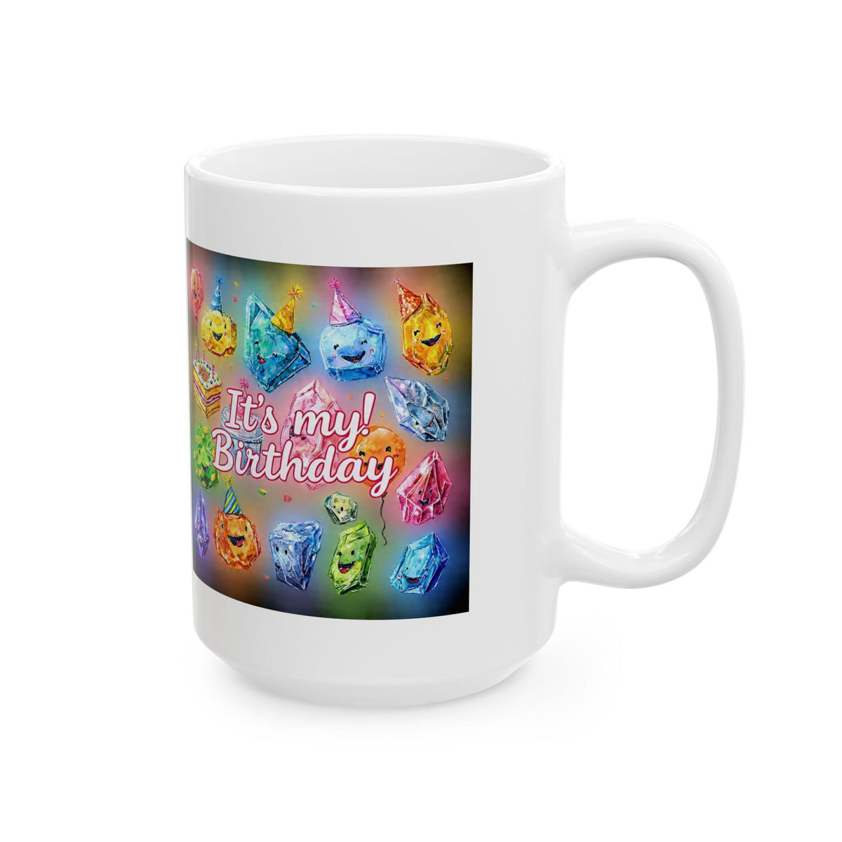 It's My Birthday Crystal Party White Mug