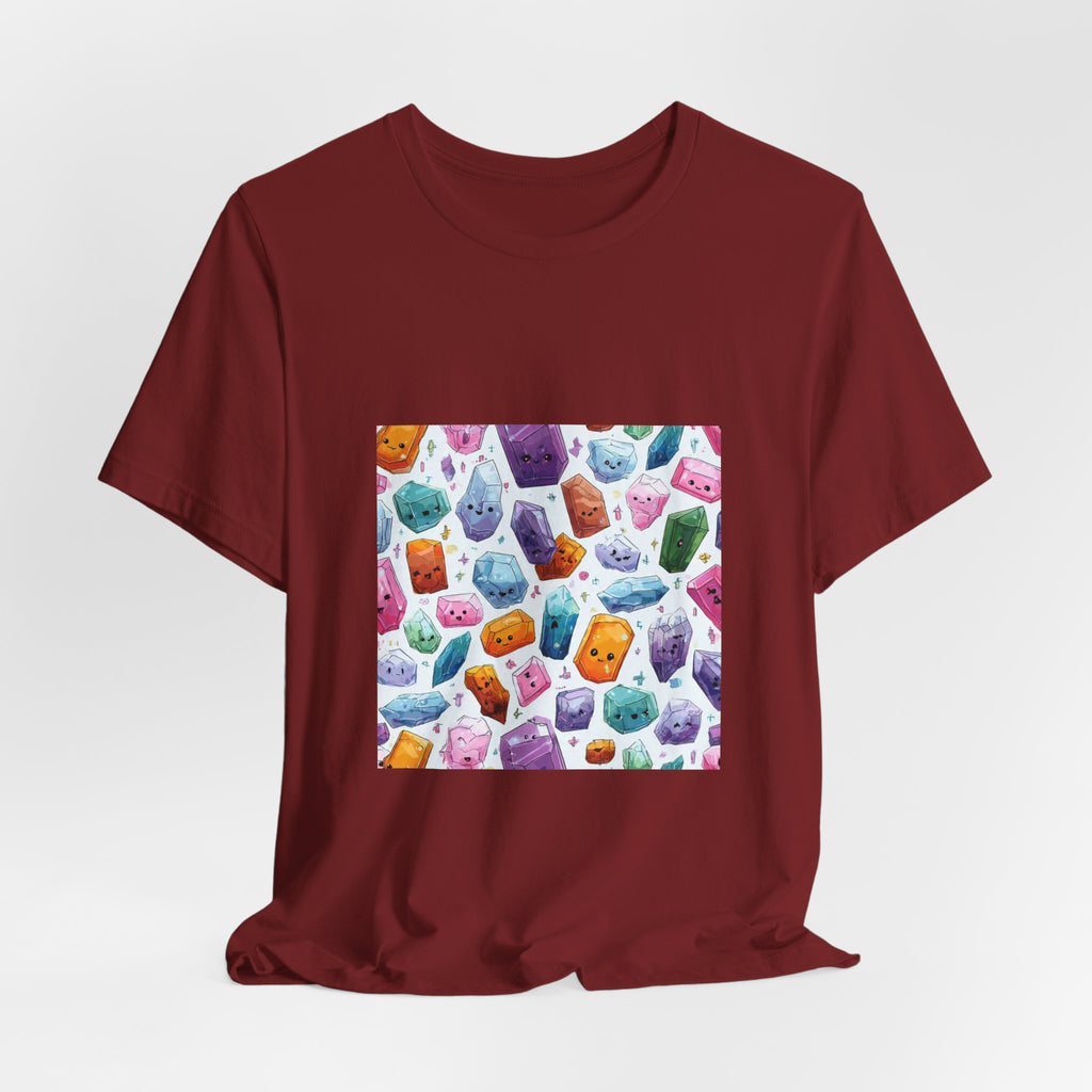 Pastel Crystal Friends T-Shirt | Earthy Reds & Browns