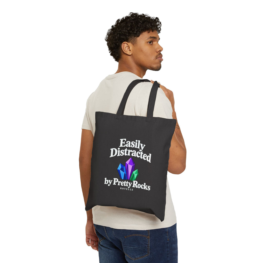 Easily Distracted Crystal Tote Bag — White Lettering