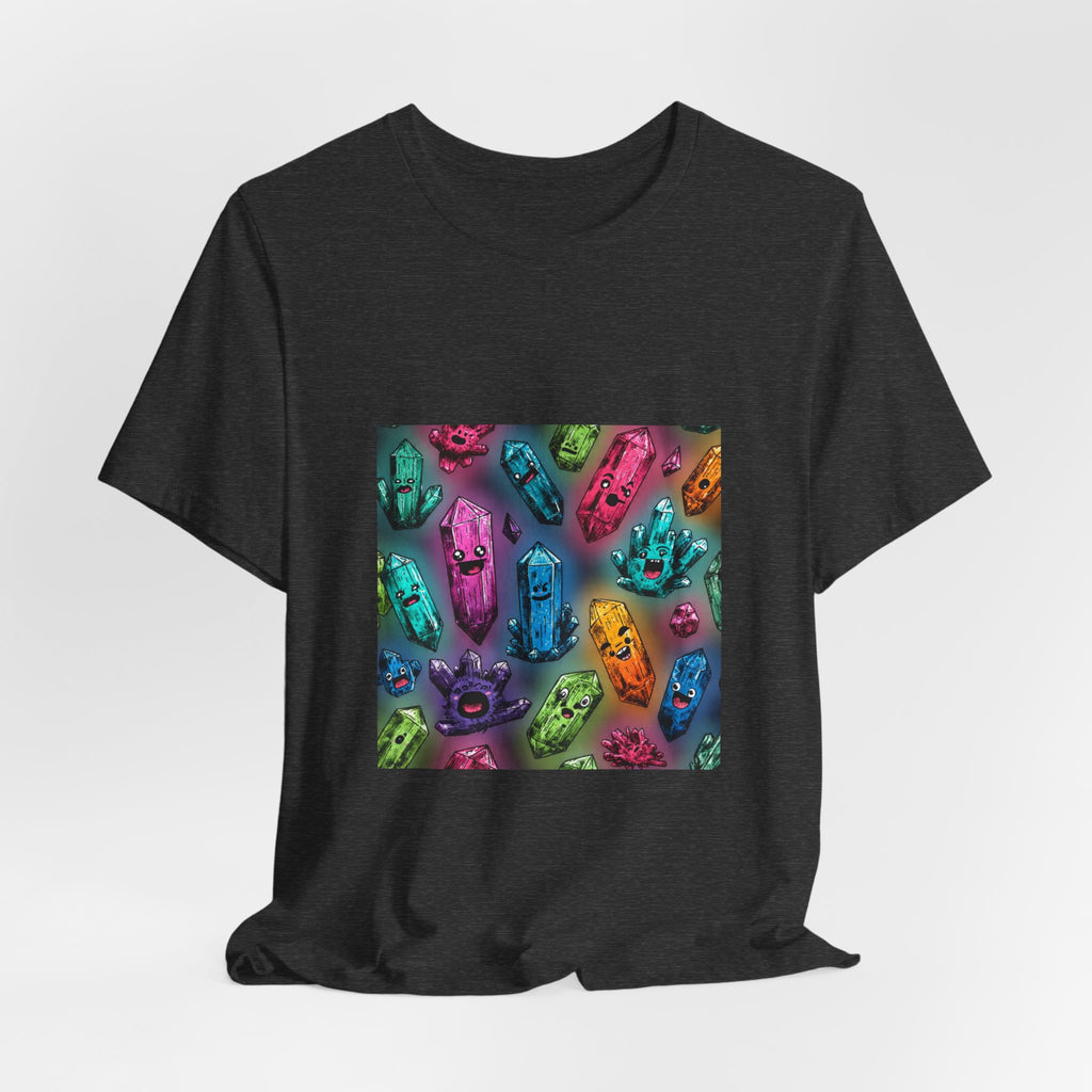 Colorful Crystal Characters T-Shirt | Dark Neutrals & Reds