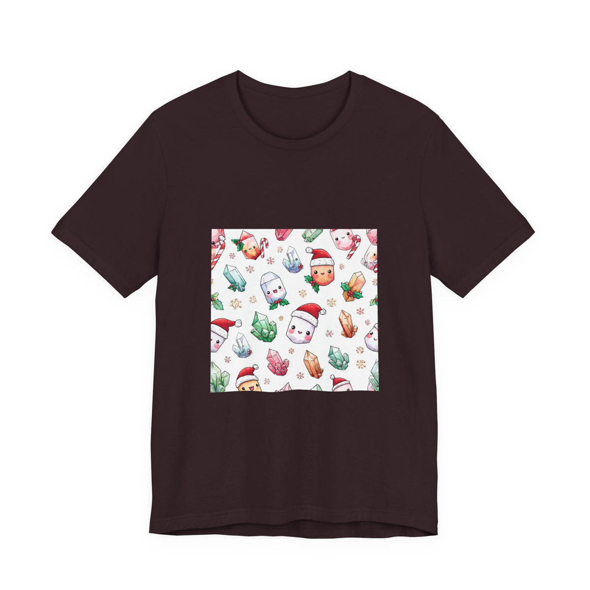 Pastel Christmas Crystal Friends T-Shirt | Dark Neutrals & Reds