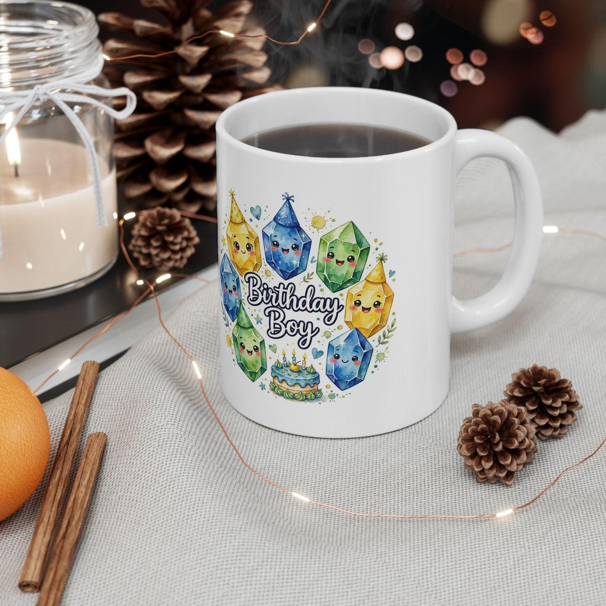 Birthday Boy Crystal Party White Mug
