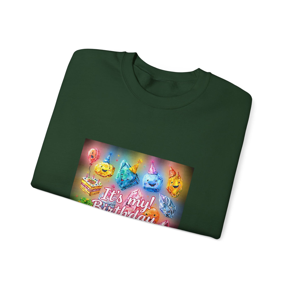 It's My Birthday Crystal Party Crewneck | Blues, Purples & Pinks