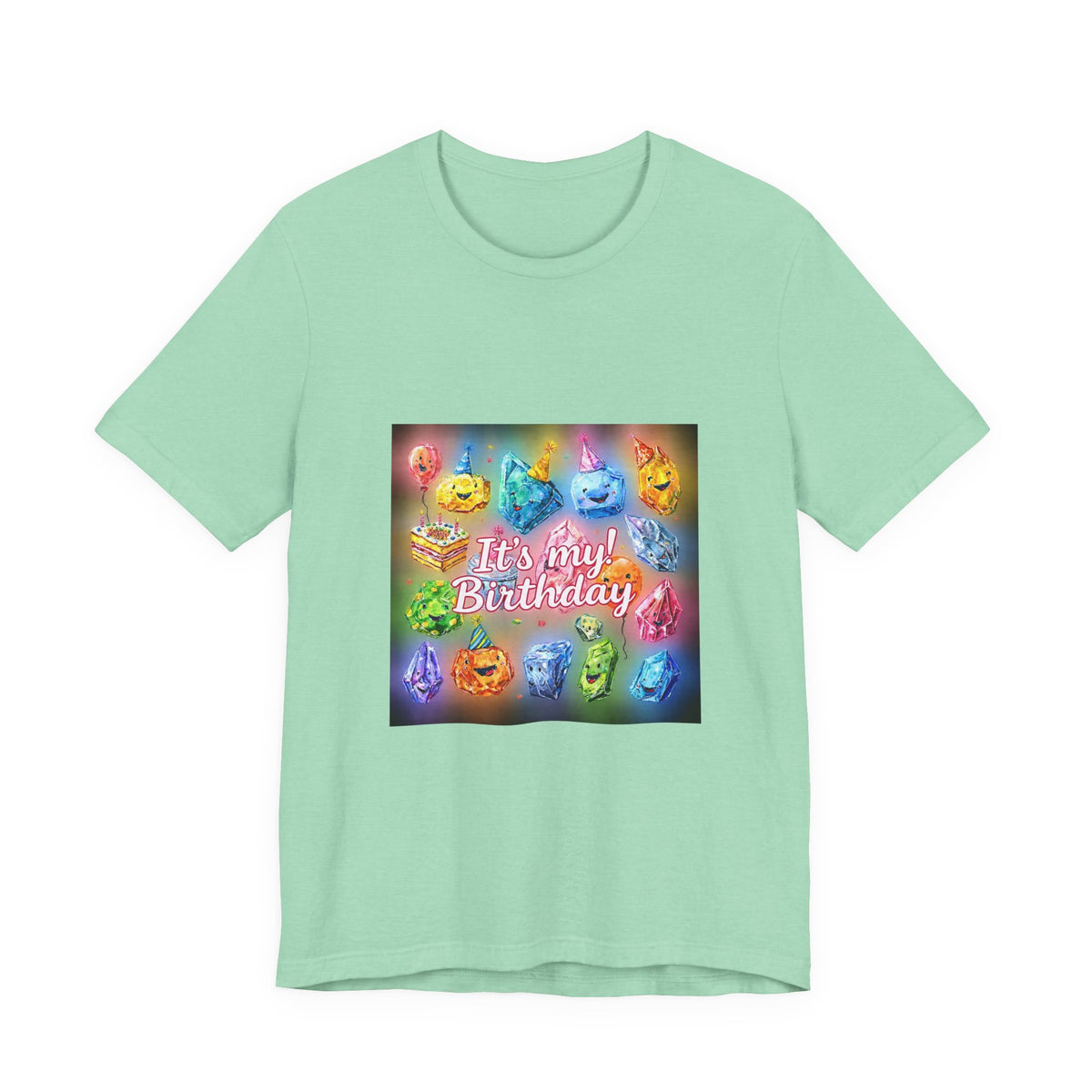 It's My Birthday Crystal Party T-Shirt | Golds, Mints & Teal