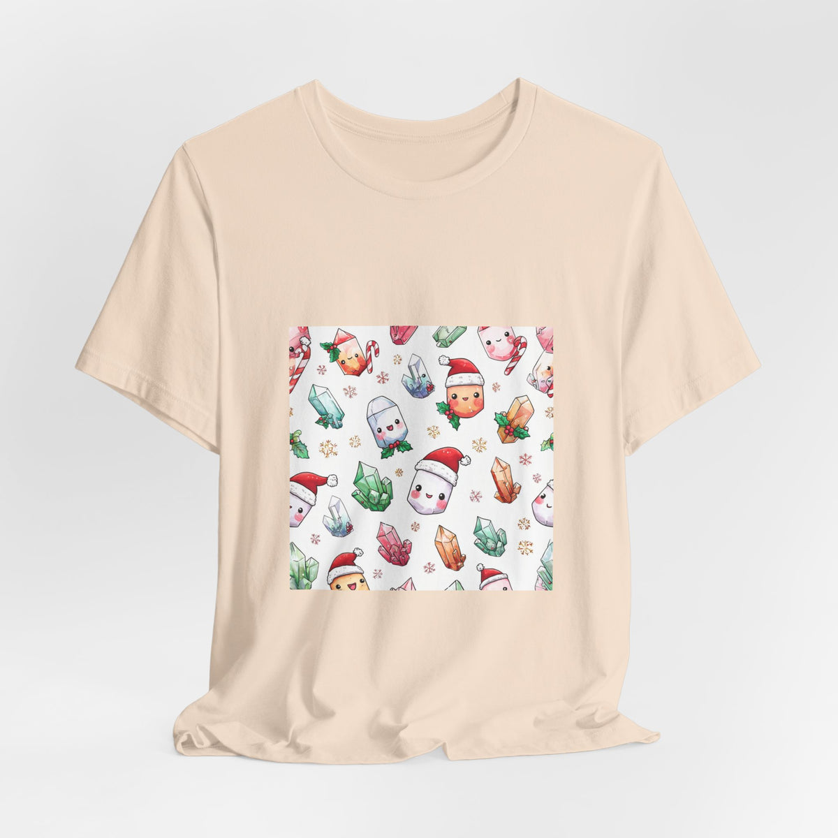 Pastel Christmas Crystal Friends T-Shirt | Sandy Neutrals & Oranges