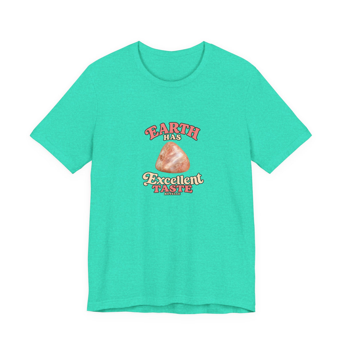 Earth Has Excellent Taste — Peach Moonstone Tee | Soft Blues