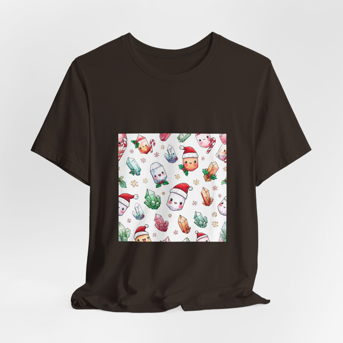 Pastel Christmas Crystal Friends T-Shirt | Earthy Reds & Browns
