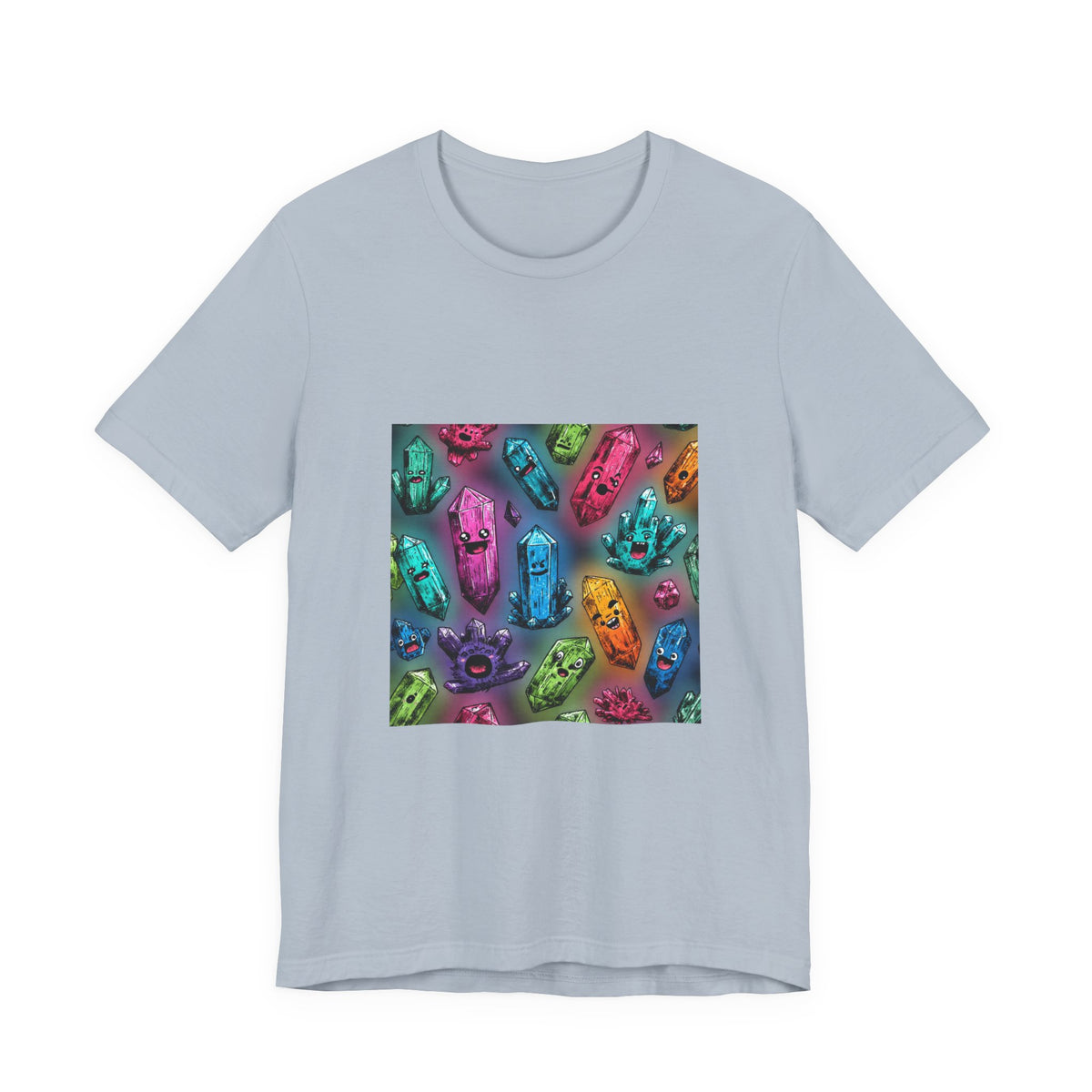 Colorful Crystal Characters T-Shirt | Soft Blues
