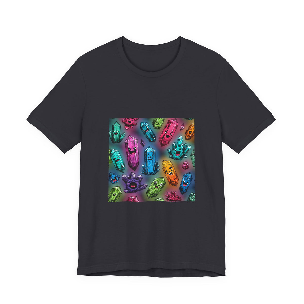 Colorful Crystal Characters T-Shirt | Dark Neutrals & Reds