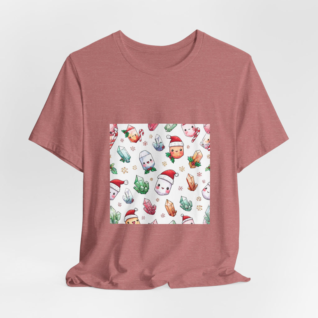 Pastel Christmas Crystal Friends T-Shirt | Earthy Reds & Browns