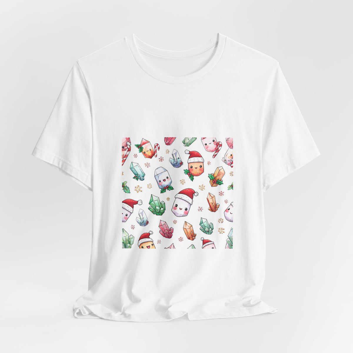 Pastel Christmas Crystal Friends T-Shirt | Light Neutrals