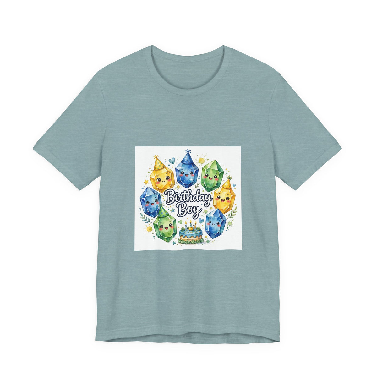 Birthday Boy Crystal Party T-Shirt | Soft Blues
