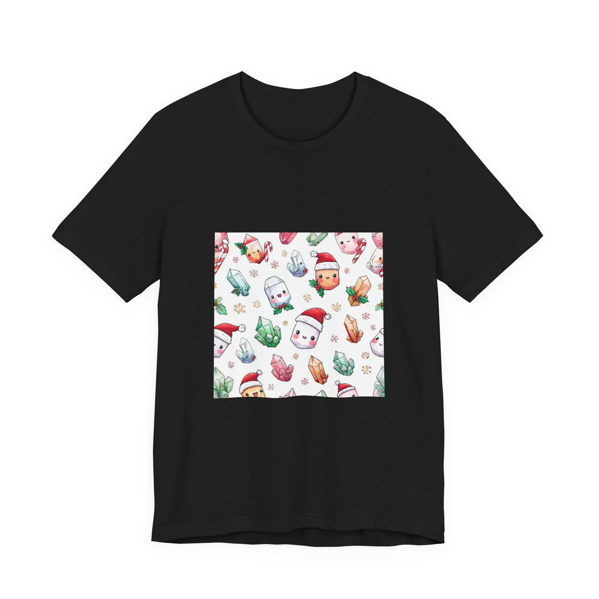 Pastel Christmas Crystal Friends T-Shirt | Dark Neutrals & Reds