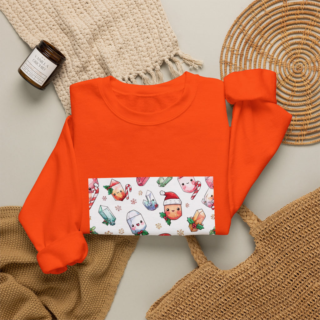 Pastel Christmas Crystal Friends Crewneck | Earth Tones & Brights