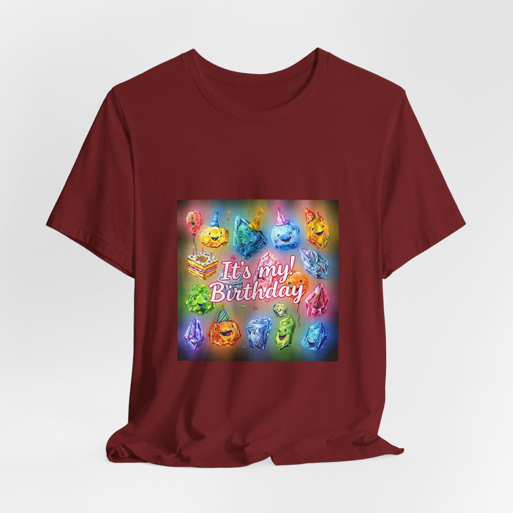 It's My Birthday Crystal Party T-Shirt | Earthy Reds & Browns