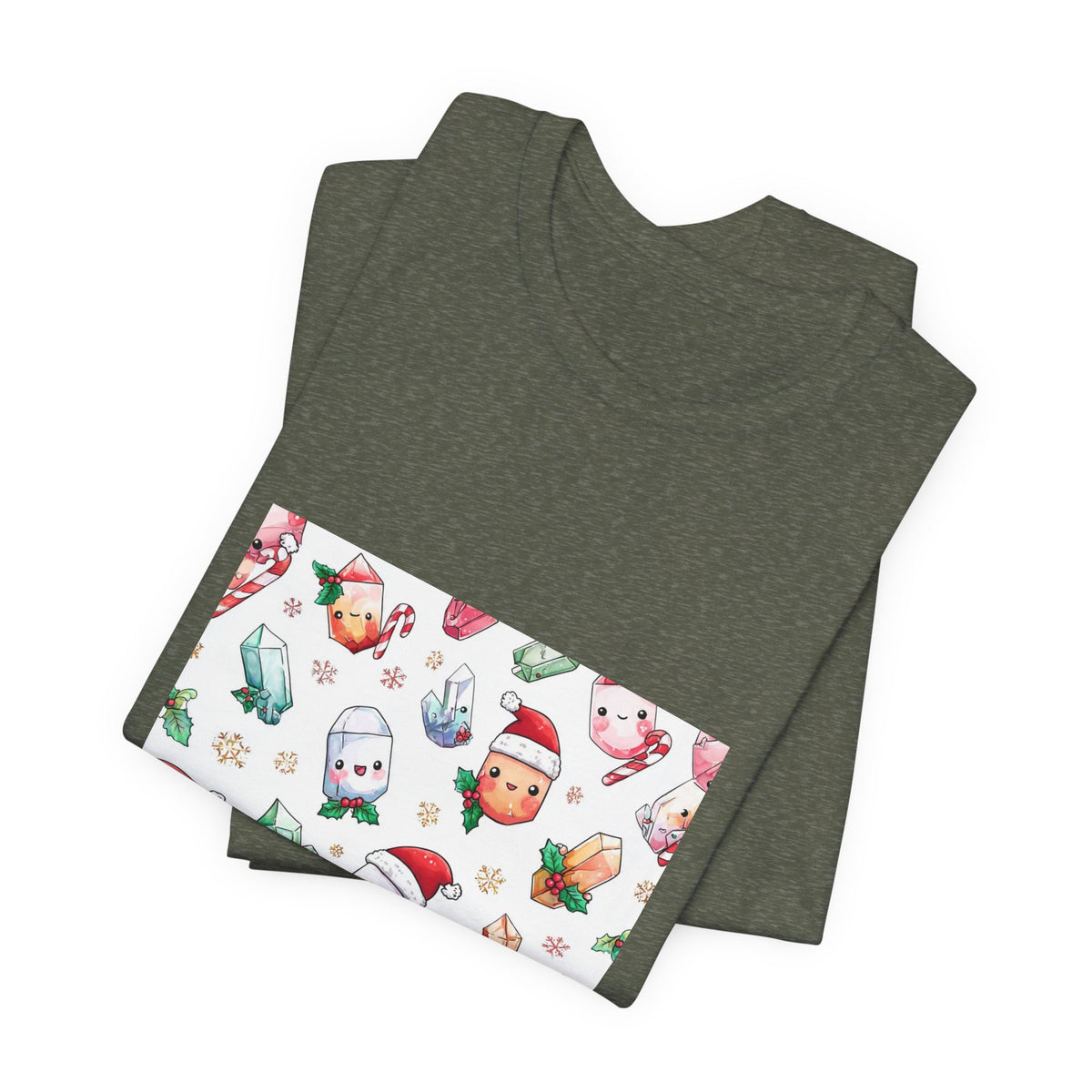 Pastel Christmas Crystal Friends T-Shirt | Greens