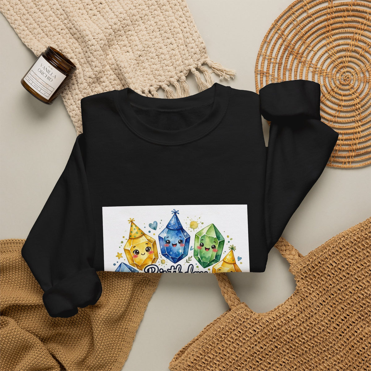 Birthday Boy Crystal Party Crewneck | Neutrals & Reds