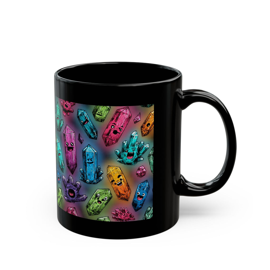 Colorful Crystal Characters Black Mug