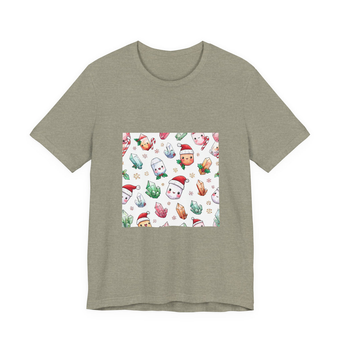 Pastel Christmas Crystal Friends T-Shirt | Light Neutrals