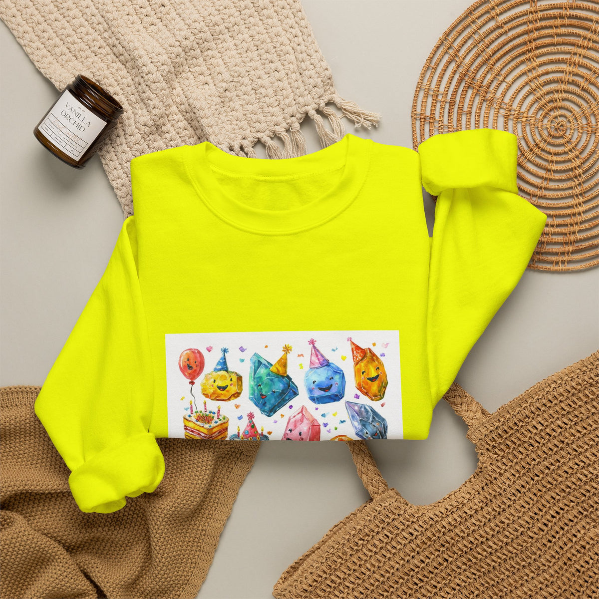 Crystal Birthday Party Crewneck | Earth Tones & Brights