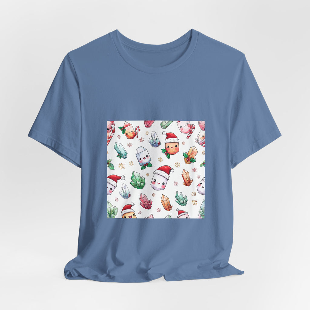 Pastel Christmas Crystal Friends T-Shirt | Soft Blues