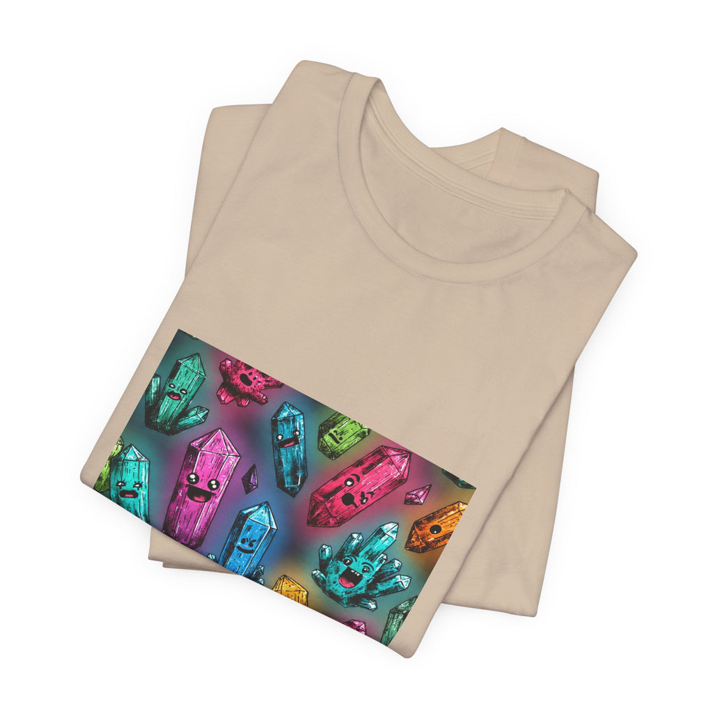 Colorful Crystal Characters T-Shirt | Sandy Neutrals & Oranges