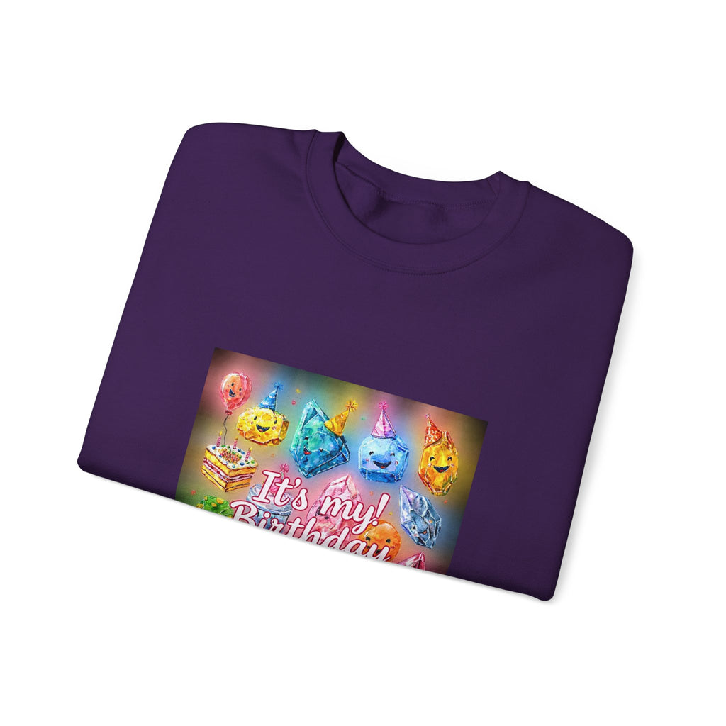 It's My Birthday Crystal Party Crewneck | Blues, Purples & Pinks