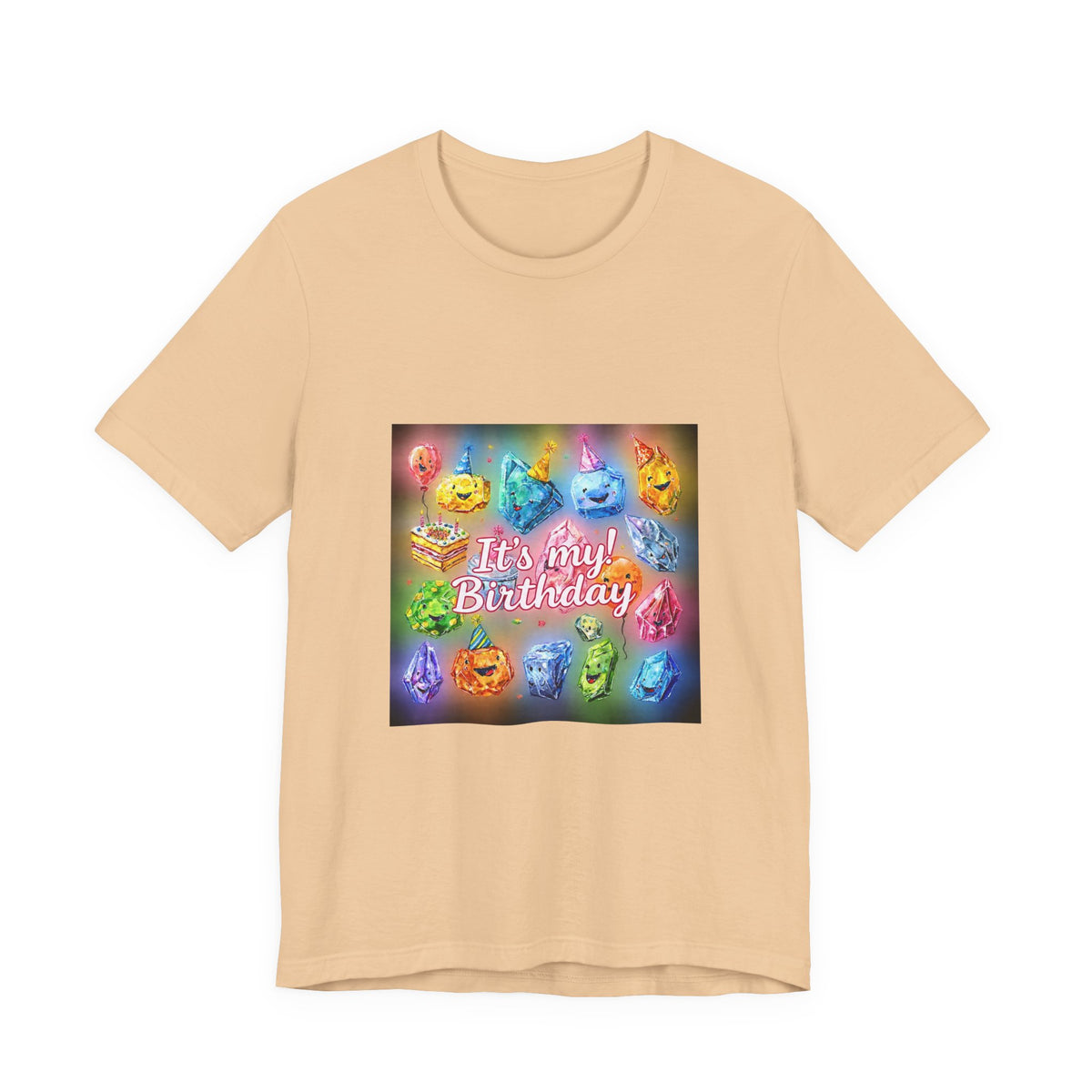 It's My Birthday Crystal Party T-Shirt | Sandy Neutrals & Oranges