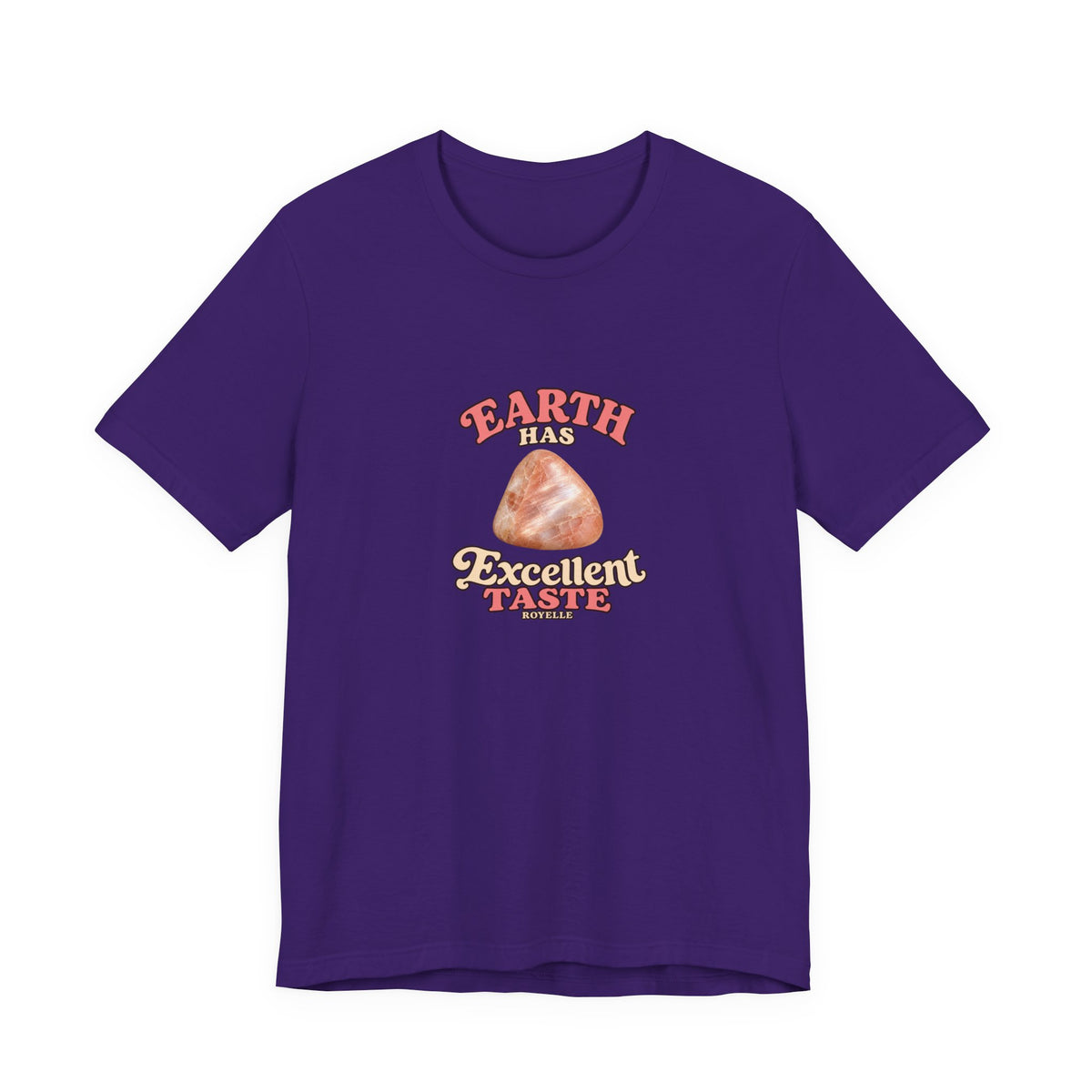 Earth Has Excellent Taste — Peach Moonstone Tee | Royal, Navy & Purple