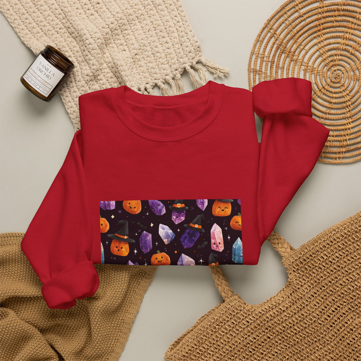 Halloween Crystal Party Crewneck | Neutrals & Reds