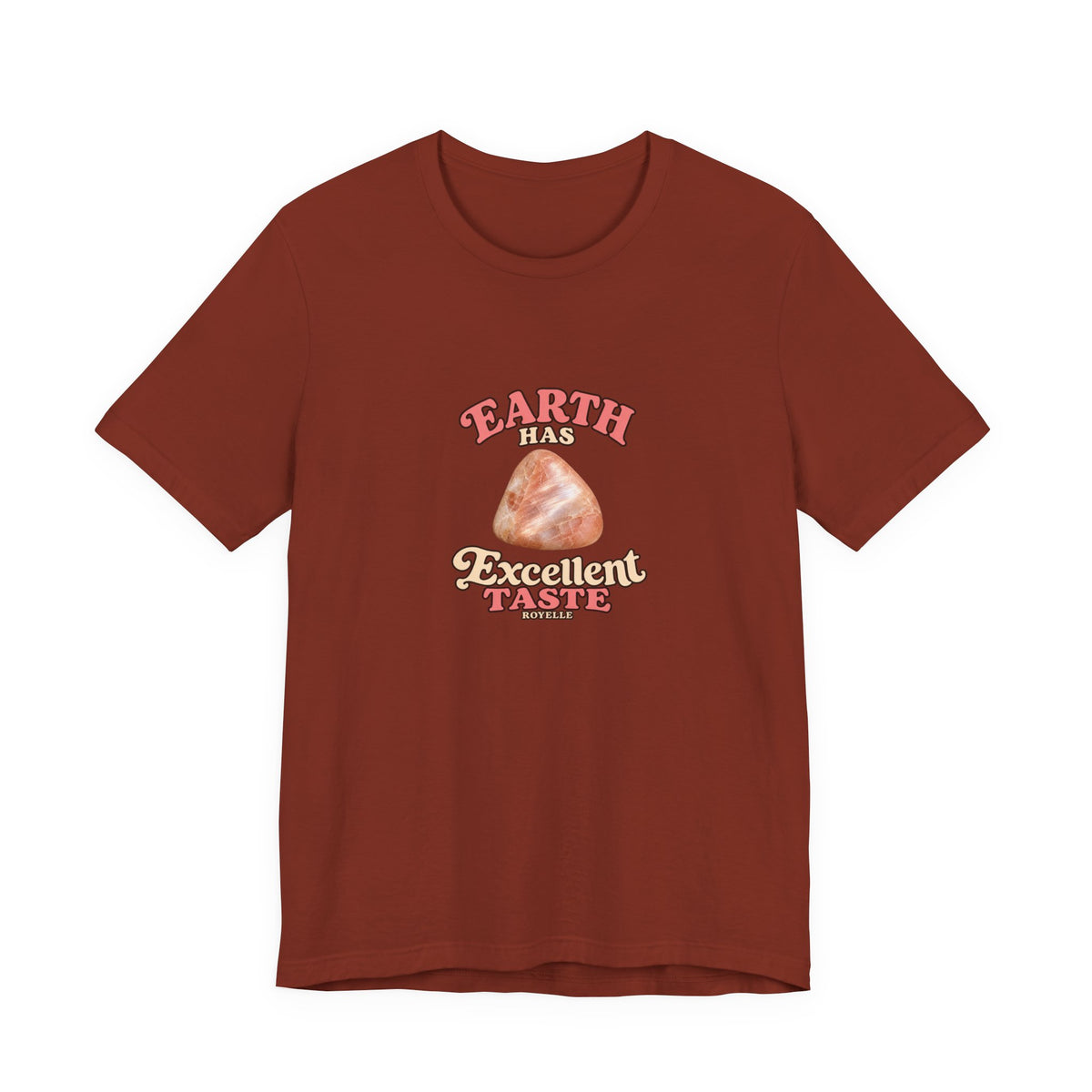 Earth Has Excellent Taste — Peach Moonstone Tee | Earthy Reds & Browns