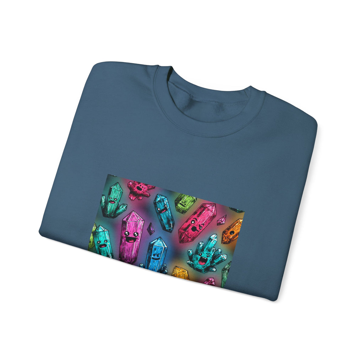 Colorful Crystal Characters Crewneck | Blues, Purples & Pinks