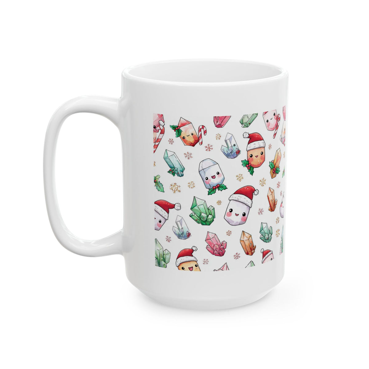 Pastel Christmas Crystal Friends White Mug