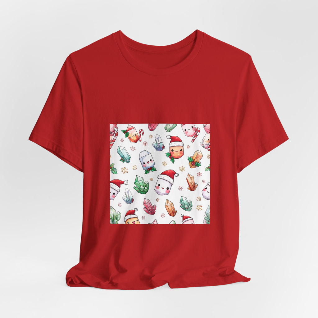 Pastel Christmas Crystal Friends T-Shirt | Dark Neutrals & Reds