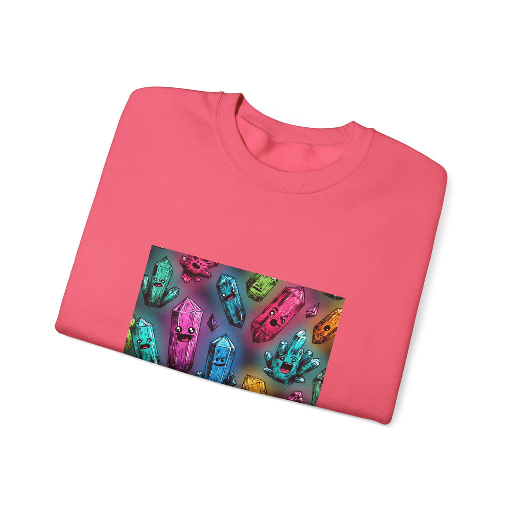 Colorful Crystal Characters Crewneck | Blues, Purples & Pinks