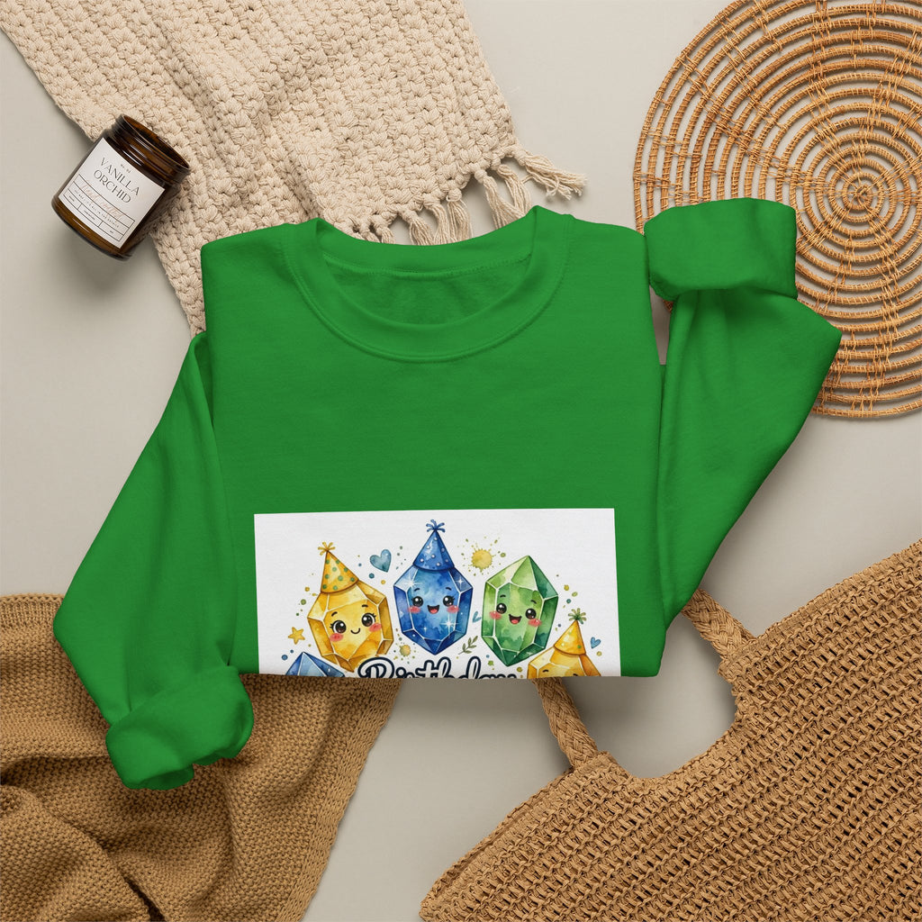 Birthday Boy Crystal Party Crewneck | Earth Tones & Brights