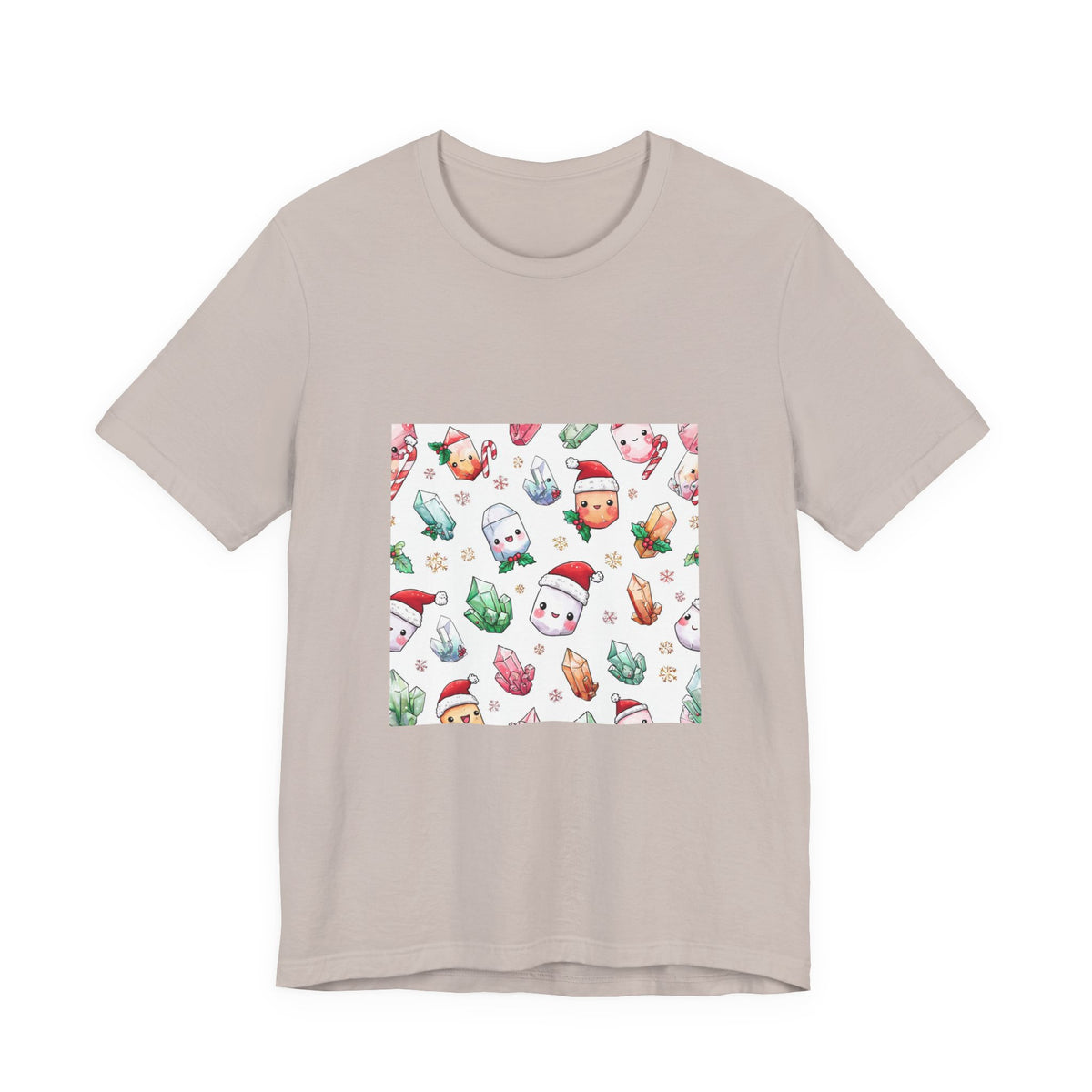 Pastel Christmas Crystal Friends T-Shirt | Light Neutrals