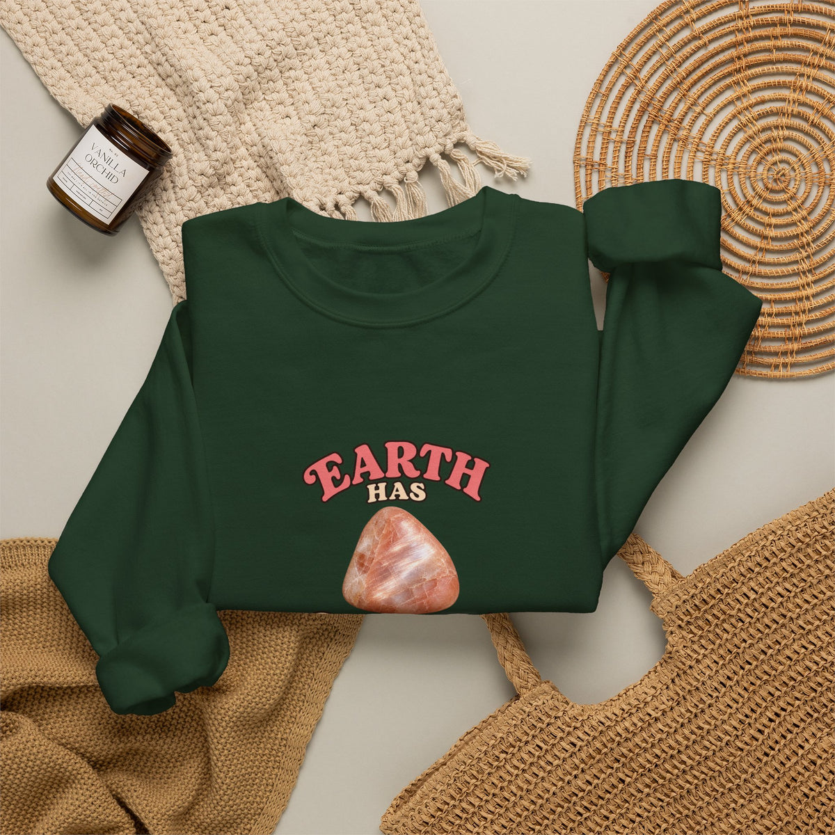 Earth Has Excellent Taste — Peach Moonstone Crewneck | Blues, Purples & Pinks