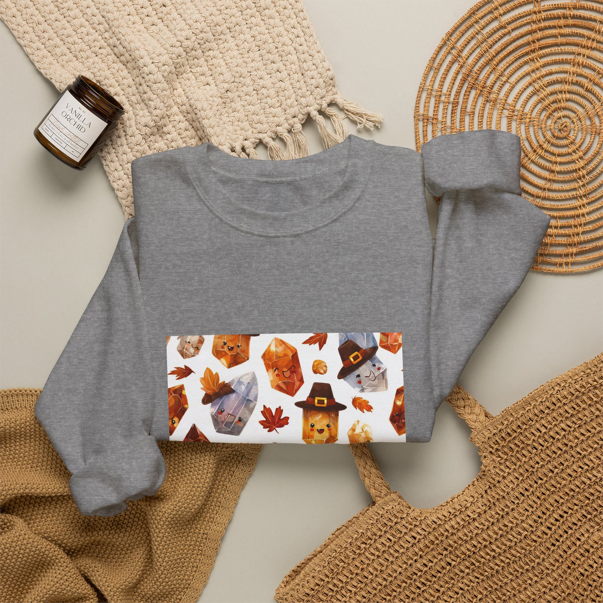 Thanksgiving Crystal Harvest Crewneck | Neutrals & Reds