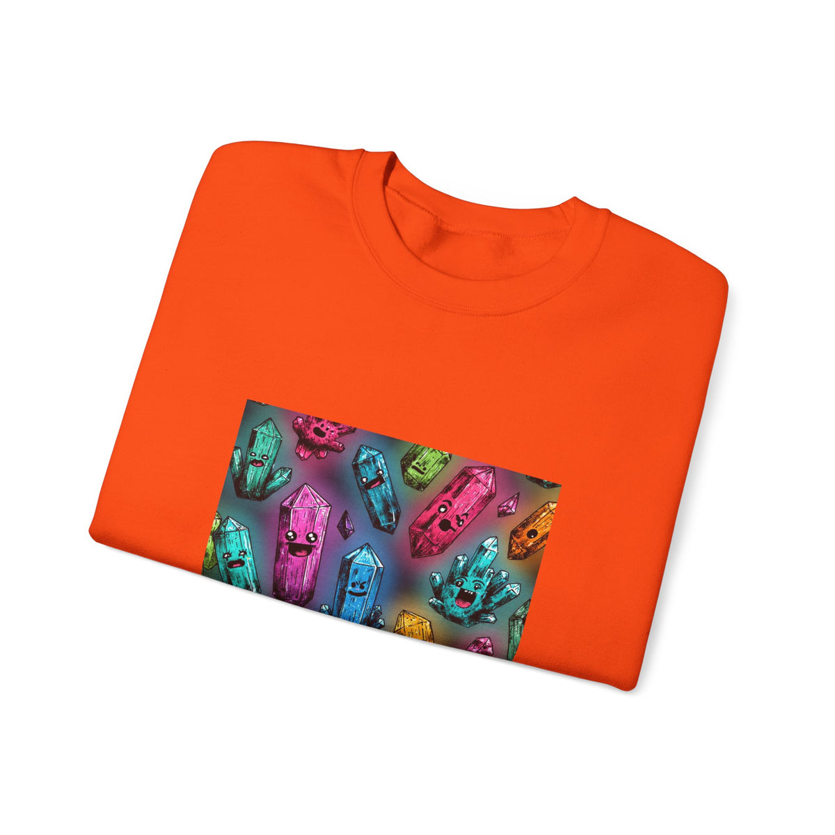 Colorful Crystal Characters Crewneck | Earth Tones & Brights