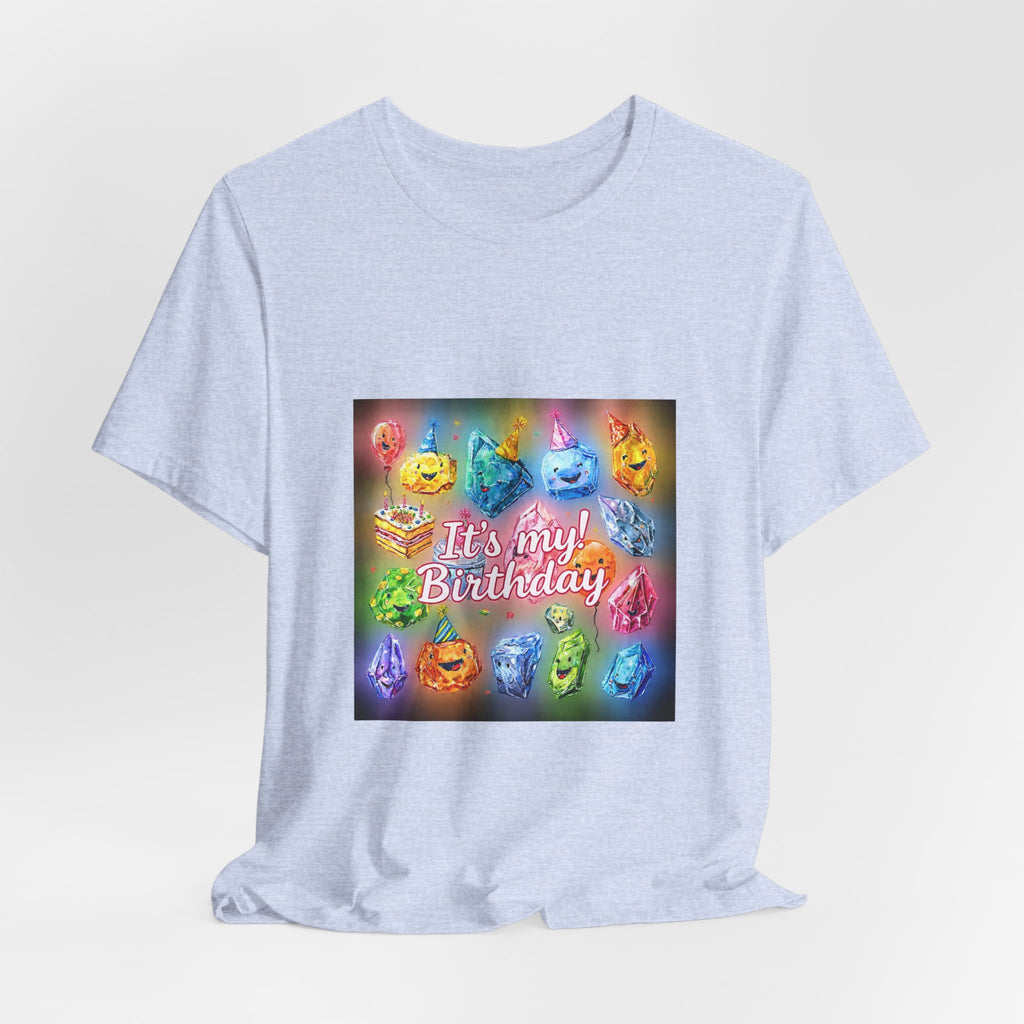 It's My Birthday Crystal Party T-Shirt | Soft Blues