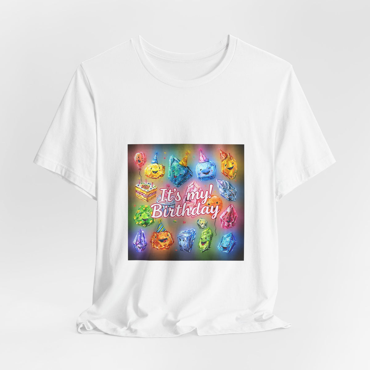 It's My Birthday Crystal Party T-Shirt | Light Neutrals