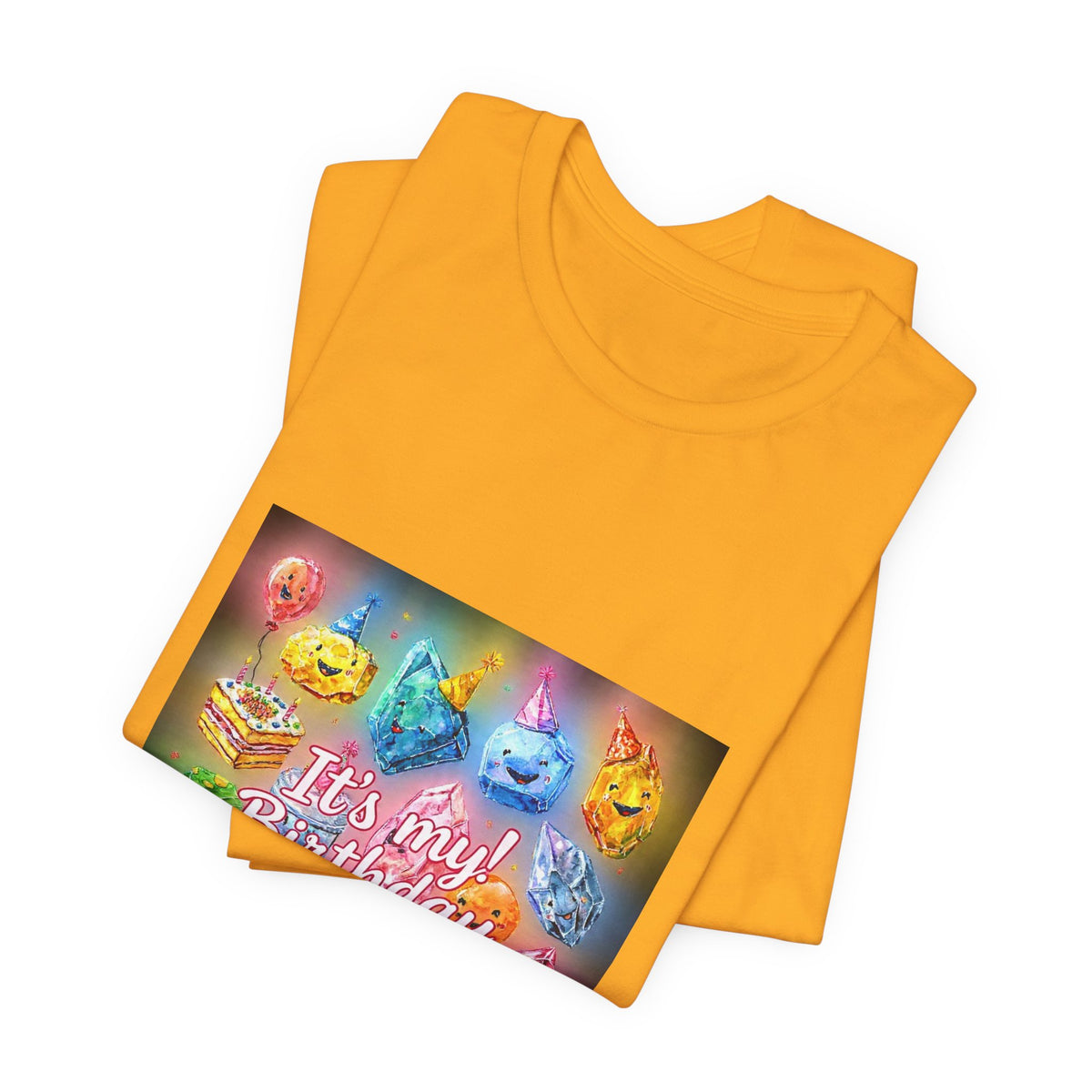 It's My Birthday Crystal Party T-Shirt | Golds, Mints & Teal