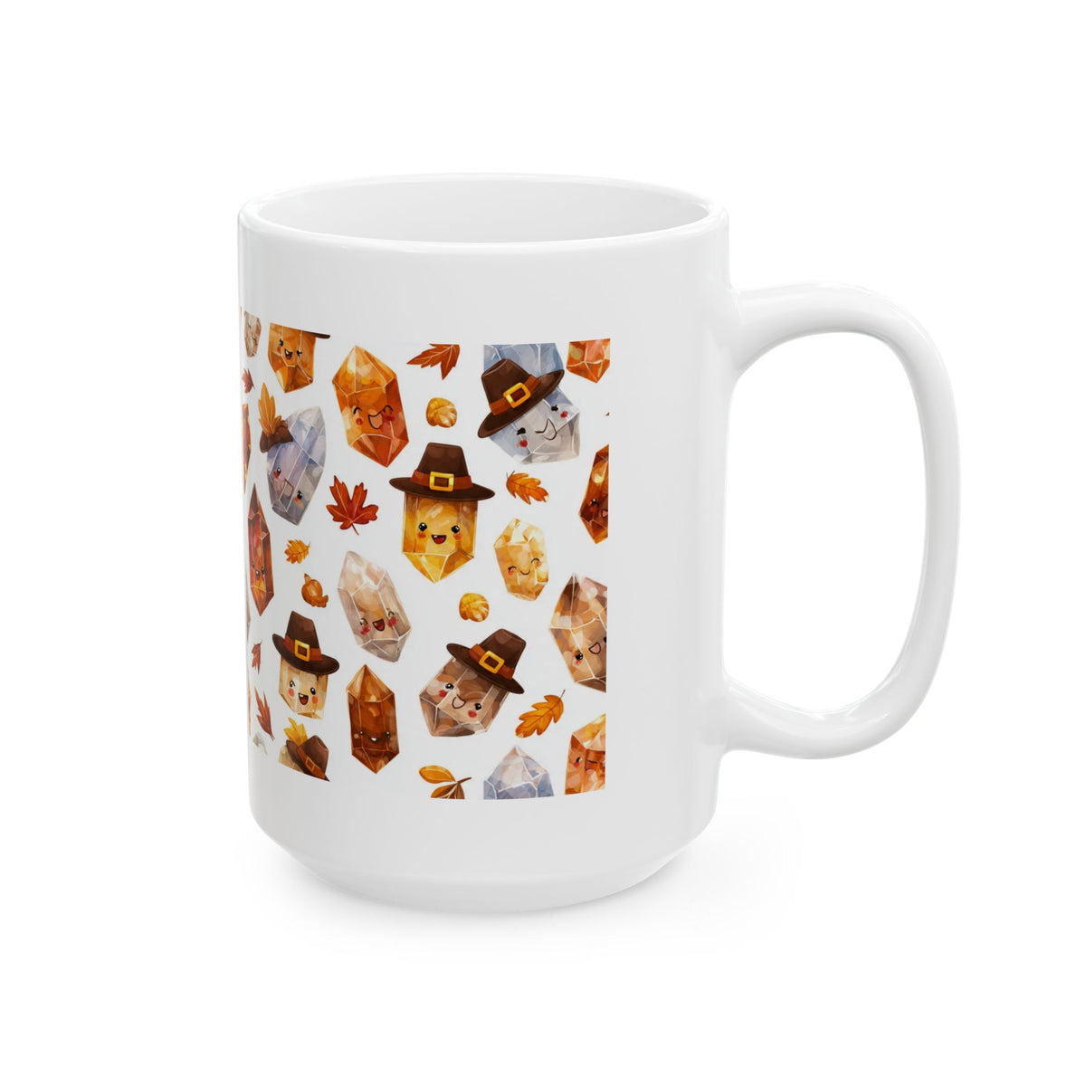 Thanksgiving Crystal Harvest White Mug