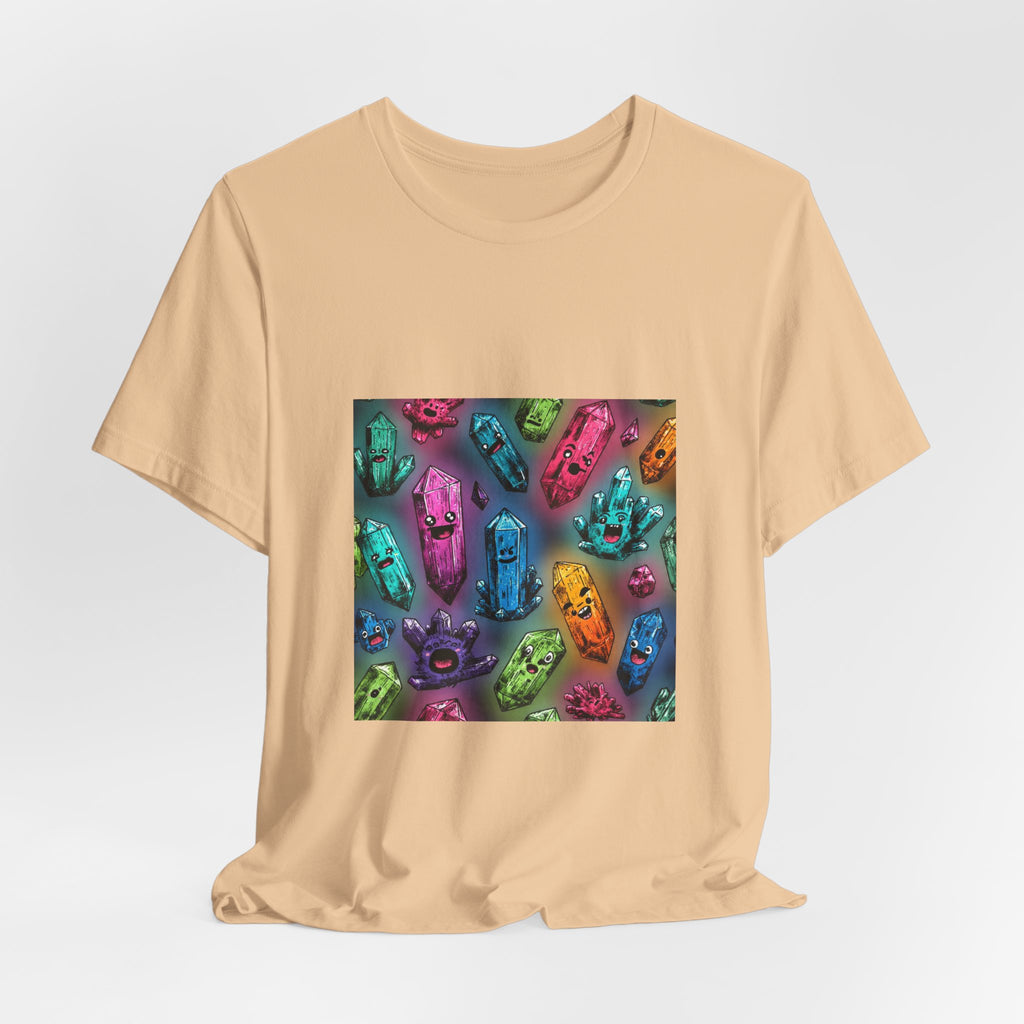 Colorful Crystal Characters T-Shirt | Sandy Neutrals & Oranges