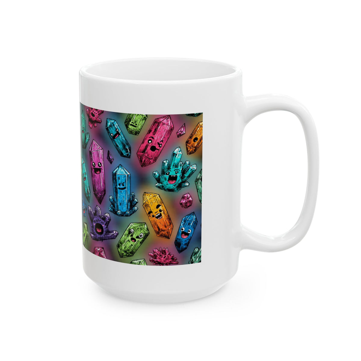 Colorful Crystal Characters White Mug